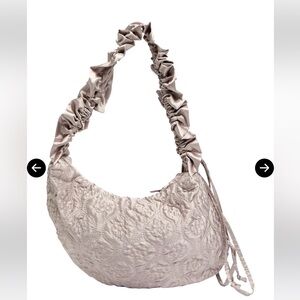 Damson madder ruched satin kidney bag